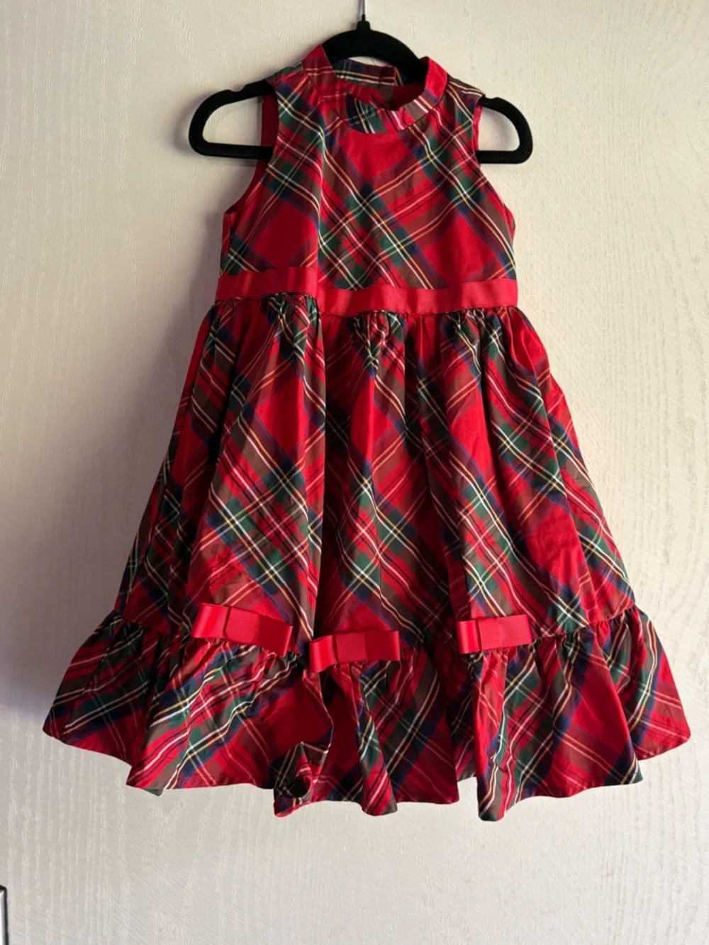 Matching Holiday Toddler Outfit 4T | Red Coat & Plaid Christmas Dress Set